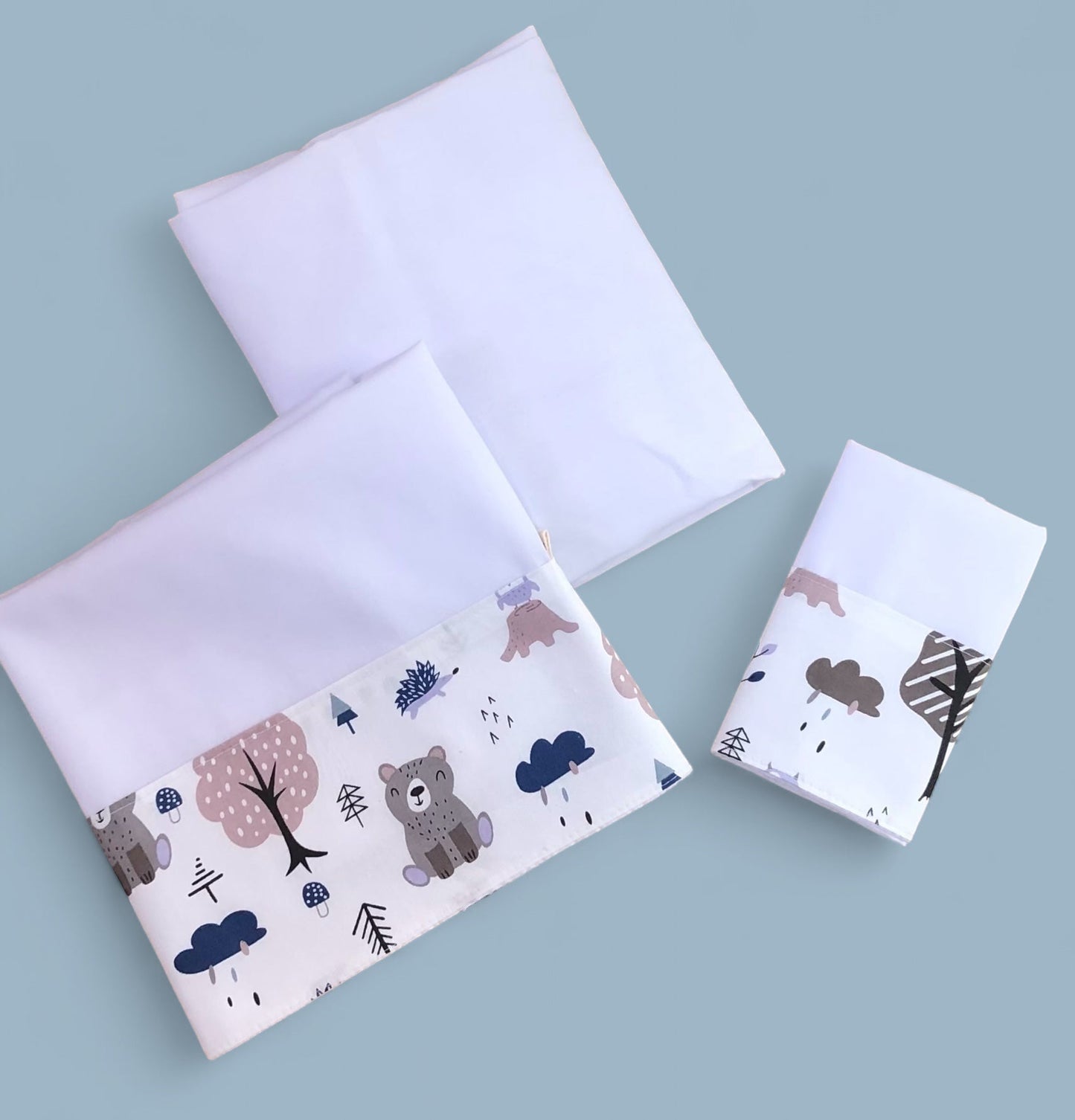 Sabanas de Colecho Zorrito gris y rosa viejo Personalizada