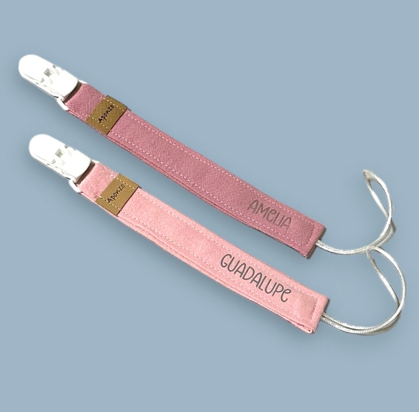 Porta chupete Rosado Personalizado