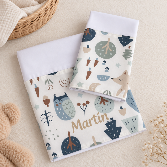 Sabanas de Cuna Oso polar azul personalizadas