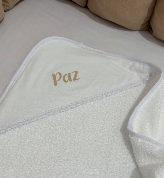 Toalla con capucha Blanca Personalizada