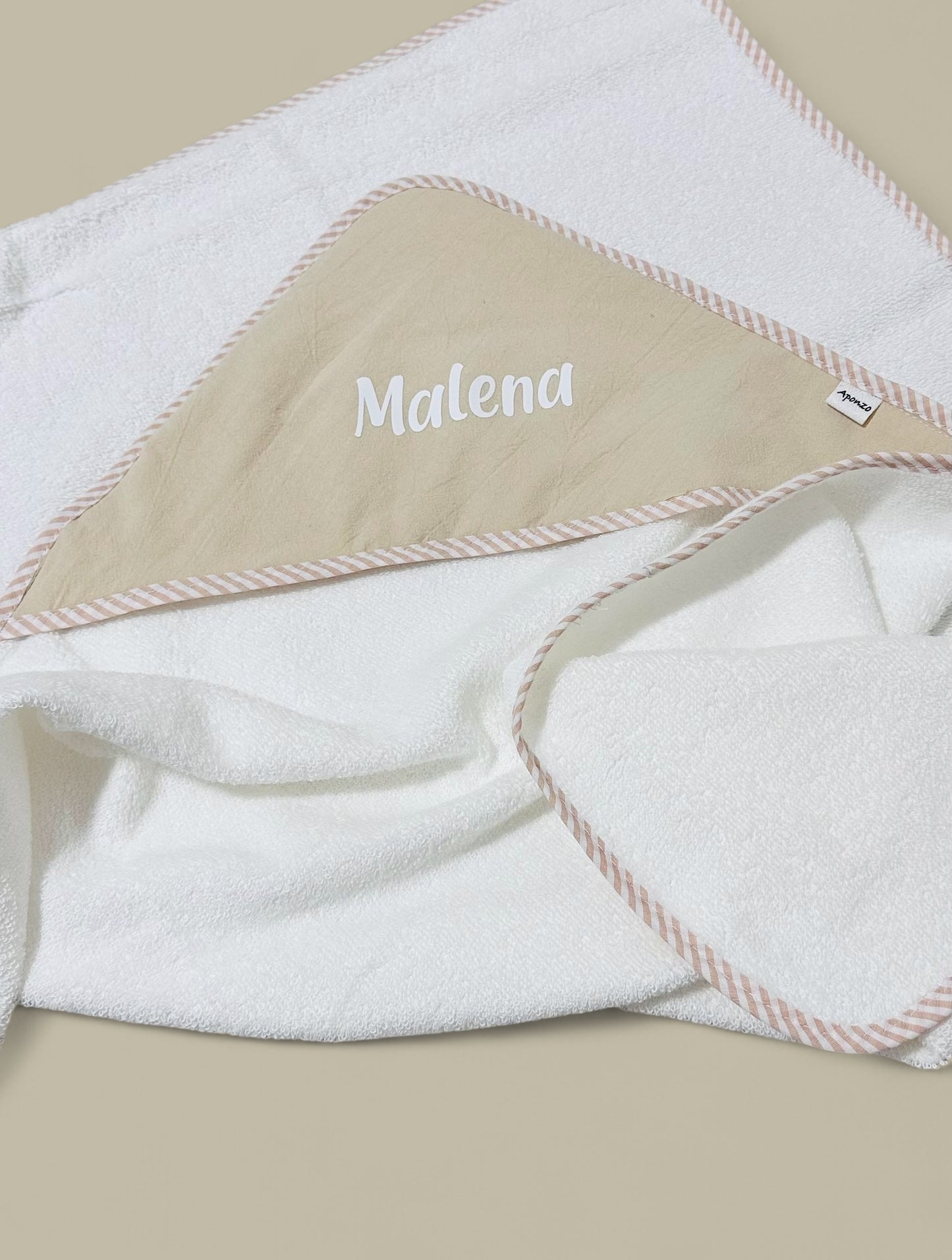 Toalla con capucha Beige Personalizada