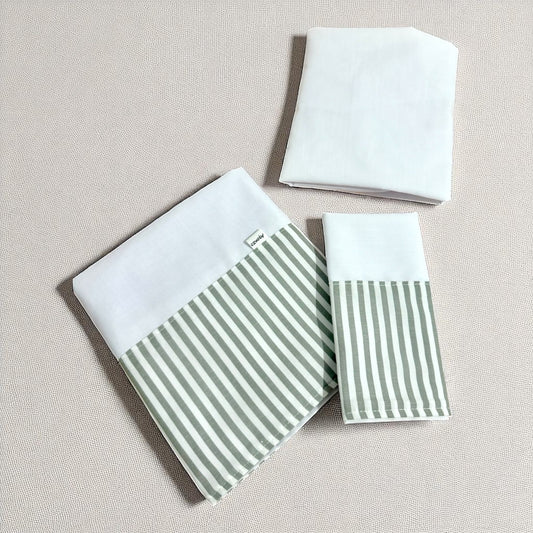 Sabanas de Colecho Rayado gris y blanco Personalizada