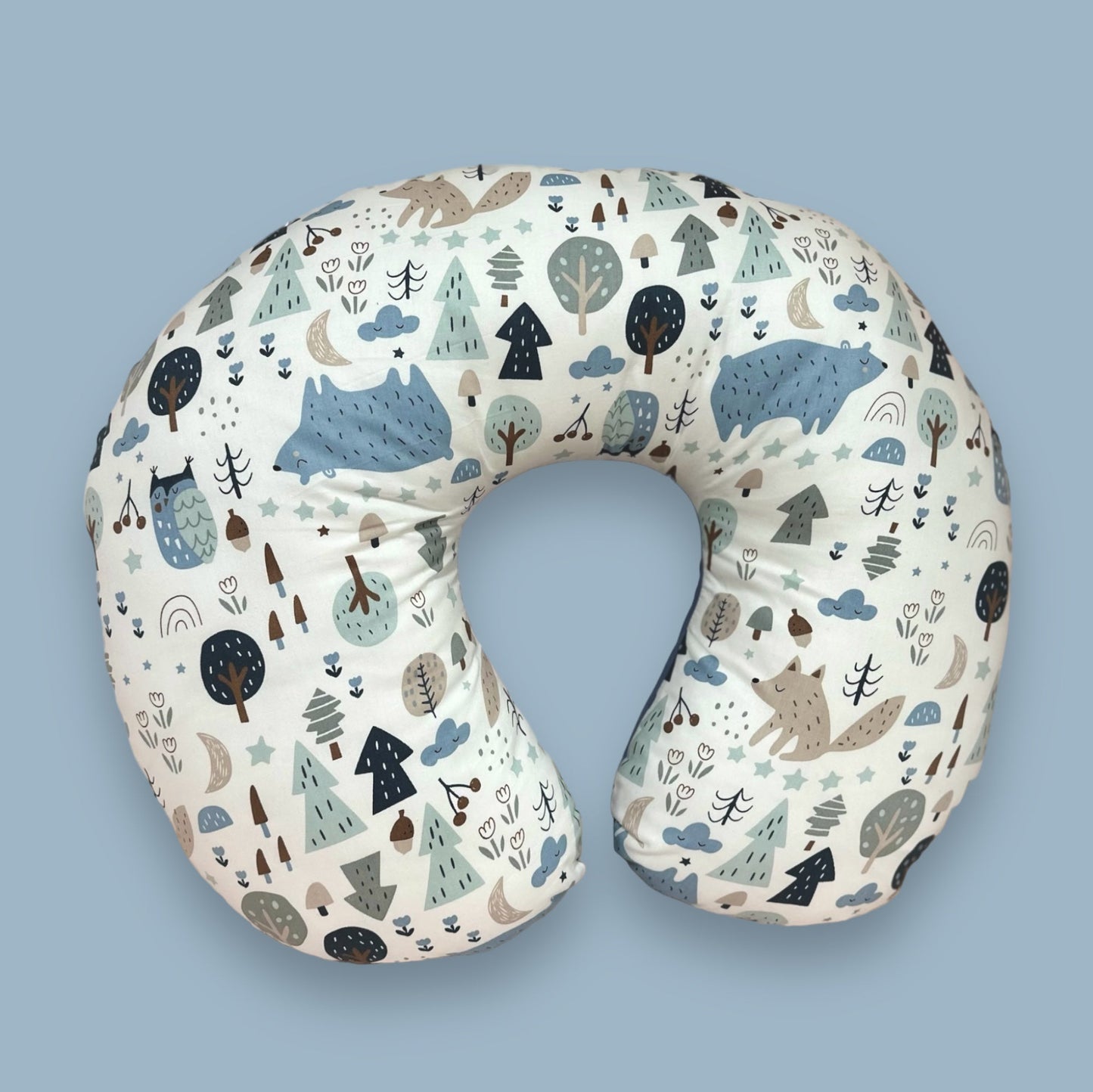 Almohadon de lactancia Oso Polar - combinado con azul